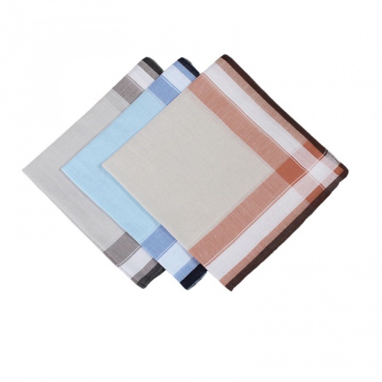Cotton Handkerchief Square Mixed Color 40cm x 40cm, 6 PCs の画像