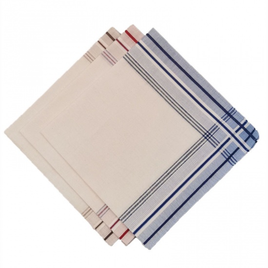 Picture of Cotton Handkerchief Square Mixed Color 40cm x 40cm, 6 PCs