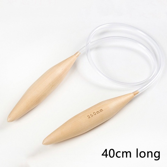 Picture of Bamboo Circular Knitting Needles Natural 40cm(15 6/8") long