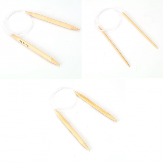 Immagine di 4mm, Bambù Circular Knitting Needles Naturale 60cmLunghezza, 2 Paia
