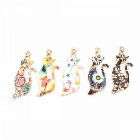 Zinc Based Alloy Pendants Cat Animal