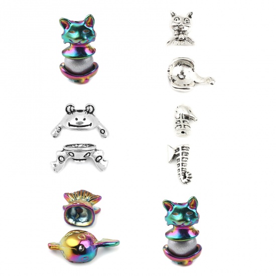 Picture of Zinc Based Alloy Beads Caps Animal Multicolor