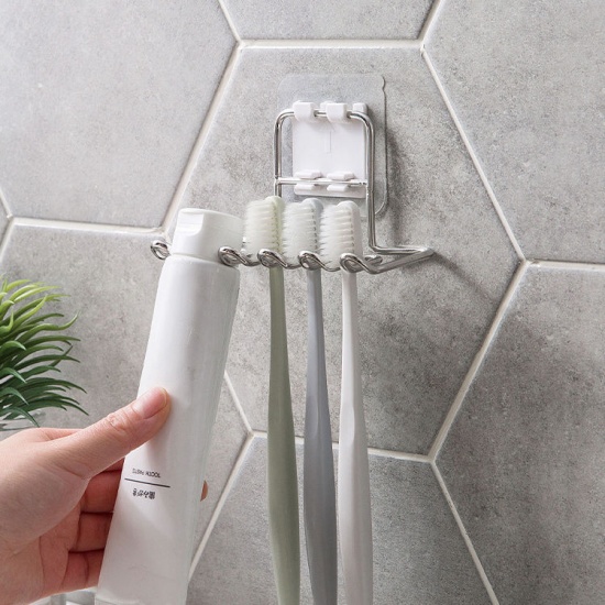 Picture of 201 Stainless Steel Toothbrush Holder Toothpaste White 11.8cm x 5.3cm, 1 Piece
