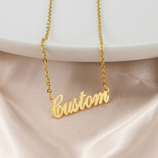 Bild von Customized Fashion Edelstahl Name Halskette Armband Personalisierte Brief Anhänger