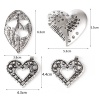 Picture of Zinc Based Alloy Valentine's Day Pendants Leaf Antique Silver Color Heart 63mm x 38mm, 5 PCs