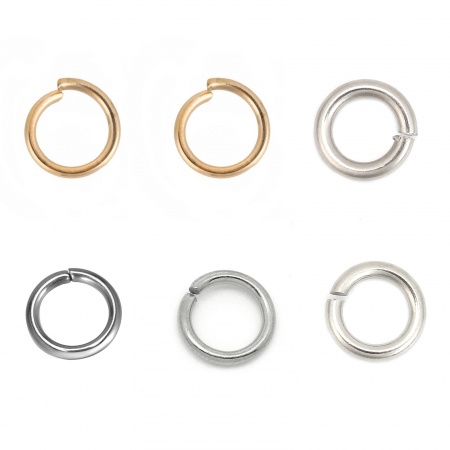 30 PCs Vacuum Plating 304 Stainless Steel Open Jump Rings Findings