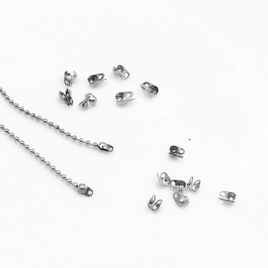 Bild von Perlenspitzen aus 304 Edelstahl (Knotenabdeckung) Silberton