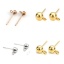 Immagine di 304 Acciaio Inossidabile Orecchini a Perno Palla Oro Placcato (Adatti W/ Loop 9mm x 6mm, Posta / Filo Dimensione: (21 misura), 6 Pz