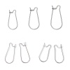Picture of Stainless Steel Ear Wire Hooks Earring Findings Silver Tone 20mm( 6/8") x 10mm( 3/8"), Post/ Wire Size: (21 gauge), 50 PCs