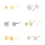 Picture of 304 Stainless Steel Ear Post Stud Earrings Round Gold Plated (Fits 8mm Dia.) 8mm( 3/8") Dia., Post/ Wire Size: (21 gauge), 30 PCs