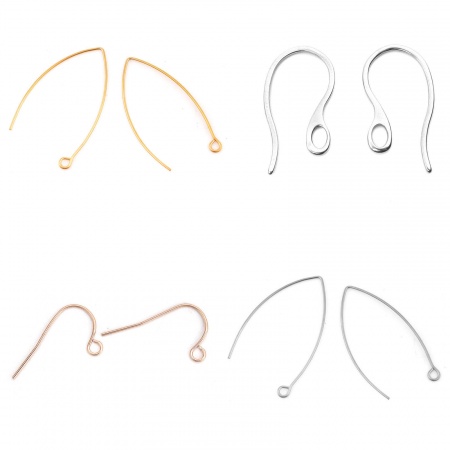 Stainless Steel Ear Wire Hooks Earring Multicolor With Loop