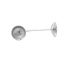 Picture of 304 Stainless Steel Ear Post Stud Earrings Round Silver Tone 6mm( 2/8") Dia., Post/ Wire Size: (21 gauge), 30 PCs