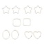 Immagine di 304 Acciaio Inossidabile Anello Portachiavi Stella Tono Argento 3.5cm x 3.4cm, 10 Pz