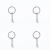 Image de Porte-Clés en Acier Inoxydable Annulaire Argent Mat 53mm x 25mm, 1 Pièce