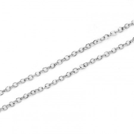 304 Stainless Steel Soldered Rolo Chain Silver Tone 4mm( 1/8"), 5 M