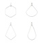 Picture of Stainless Steel Pendants Drop Silver Tone 50mm x 23mm, 10 PCs