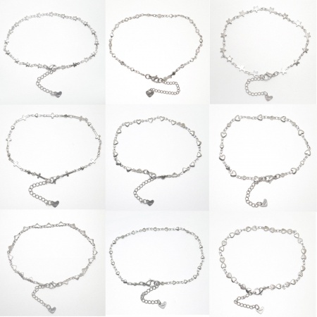 304ステンレス鋼 海ジュエリー アンクレット シルバートーン イルカ 22.5cm長さ、 1 本