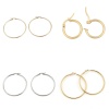 Picture of 304 Stainless Steel Hoop Earrings Gold Plated Circle Ring 66mm(2 5/8") x 63mm(2 4/8"), Post/ Wire Size: (21 gauge), 1 Pair