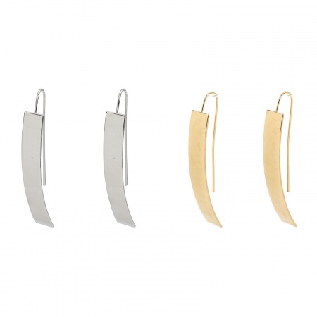 Boucles d'Oreilles en 304 Acier Inoxydable Doré Arc 5.1cm x 0.7cm, Epaisseur de Fil: (21 gauge), 1 Paire