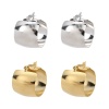 Picture of 304 Stainless Steel Hoop Earrings Gold Plated Round 28mm x 21mm, Post/ Wire Size: (17 gauge), 1 Pair