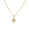 Picture of 316 Stainless Steel Micro Pave Necklace Gold Plated Girl Multicolour Cubic Zirconia 45cm(17 6/8") long, 1 Piece”