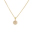Picture of 316 Stainless Steel Micro Pave Necklace Gold Plated Girl Multicolour Cubic Zirconia 45cm(17 6/8") long, 1 Piece”