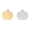 Picture of 304 Stainless Steel Charms Polygon Silver Tone Blank Stamping Tags One Side 13mm x 13mm, 1 Piece
