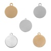 Picture of Stainless Steel Charms Round Disc Gold Plated Blank Stamping Tags One Side 24mm x 20mm, 3 PCs