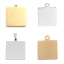 Immagine di Acciaio Inossidabile Charms Quadrato Oro Placcato Modifiche in bianco di timbratura Un Lato 25mm x 20mm , 3 Pz