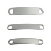 Picture of 304 Stainless Steel Connectors Rectangle Silver Tone Blank Stamping Tags One Side 45mm x 10mm, 5 PCs