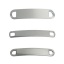 Picture of 304 Stainless Steel Connectors Rectangle Silver Tone Blank Stamping Tags One Side 45mm x 10mm, 5 PCs