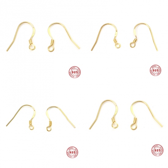 Изображение Sterling Silver Earrings Findings Silver W/ Loop 17mm x 15mm, Post/ Wire Size: (22 gauge), 1 Gram (Approx 6-8 PCs)