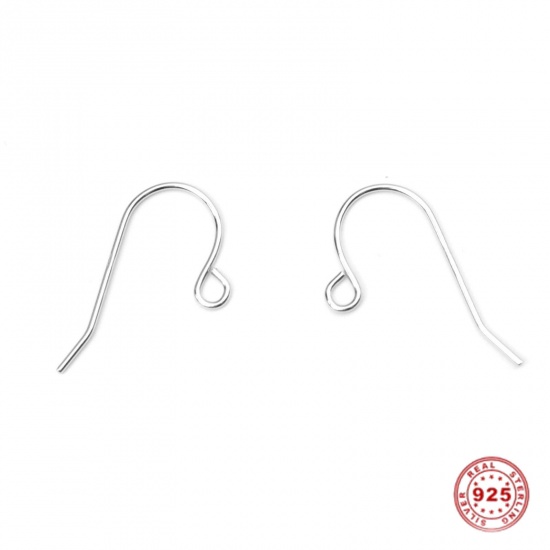 Изображение Sterling Silver Earrings Findings Silver W/ Loop 20mm x 13mm, Post/ Wire Size: (21 gauge), 1 Gram (Approx 6-8 PCs)