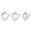 Picture of Stainless Steel Charms Silver Tone Round Disc Cabochon Settings