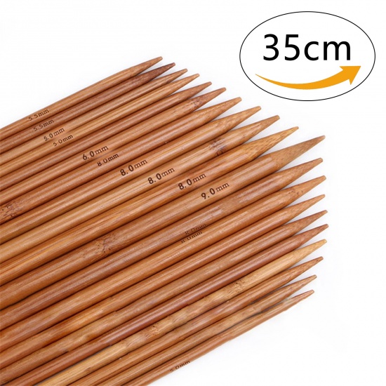 Picture of Bamboo Double Pointed Knitting Needles Brown 35cm(13 6/8") long