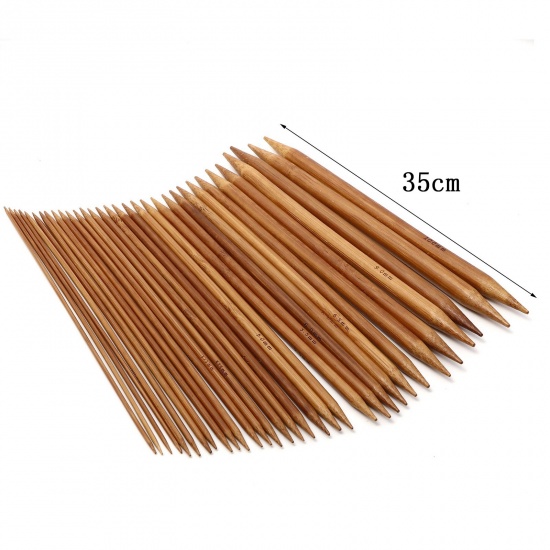 Picture of Bamboo Double Pointed Knitting Needles Brown 35cm(13 6/8") long
