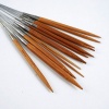 Image de Aiguilles Circulaire en Bambou & Acier Inoxydable Argent Mat 40cm long
