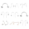 Picture of Stainless Steel Ear Wire Hooks Earring Findings Silver Tone 16mm x 12mm, Post/ Wire Size: (21 gauge), 50 PCs