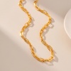 Picture of Eco-friendly Vacuum Plating Stylish Simple 18K Real Gold Plated Copper Link Chain Necklace For Women Party