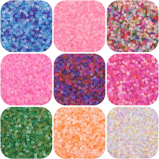Picture of Glass Seed Beads Round Rocailles Multicolor Frosted Colorful About 3mm Dia.