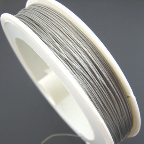Picture of Steel Beading Wire Thread Cord Antique Silver Color