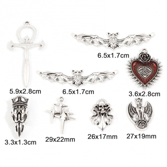 Picture of Zinc Based Alloy Halloween Charms Antique Silver Color