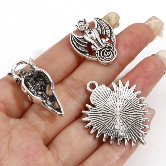 Picture of Zinc Based Alloy Halloween Charms Antique Silver Color