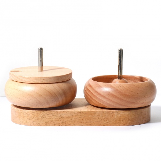 Picture of Wood Bead Spinner For Seed Bead String Tool Jewelry Making Bowl Natural