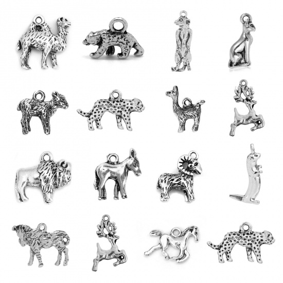 50 個 亜鉛合金 チャーム 銀古美 動物 の画像