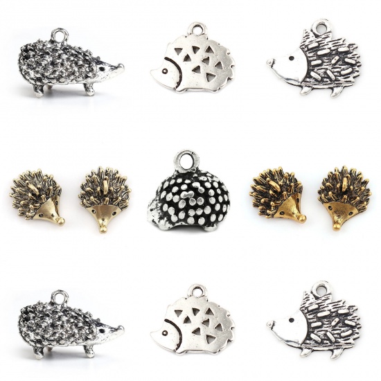 Picture of Zinc Based Alloy Charms Antique Silver Color Hedgehog