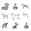 Picture of Zinc Based Alloy Charms Antique Silver Color Dog Animal