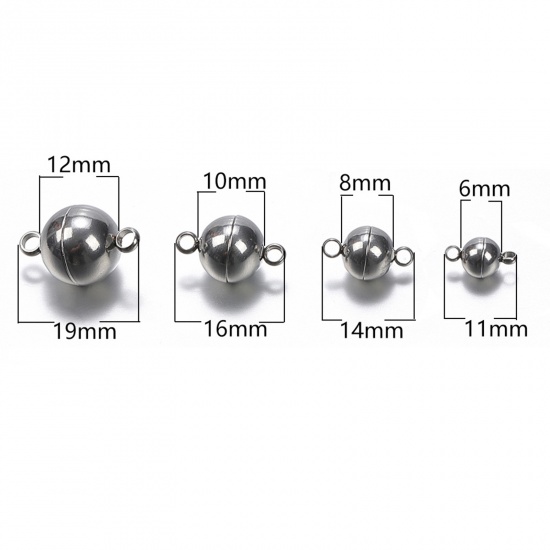 Picture of 1 Piece Vacuum Plating 304 Stainless Steel Magnetic Clasps Round