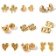 Immagine di 1 Paio Semplice & Casual Oro riempito 304 Acciaio Inossidabile Cuore Fiore Orecchini a Perno