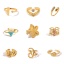 Bild von 1 Stück 18K Echtgold plattiert 304 Edelstahl Einstellbar Liebesknoten Blumen Ring